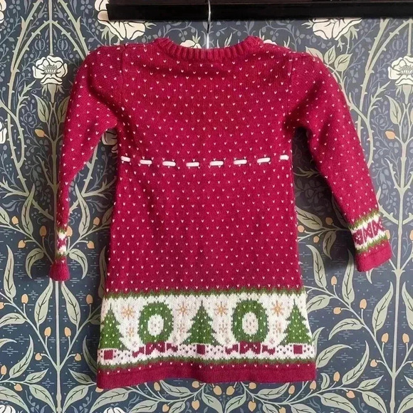 Maggie & Zoe Knit Christmas Tree Cotton Knit Sweater Jumper Dress - Picture 5 of 10